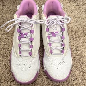 Girl’s White and Purple Jordan Sneakers